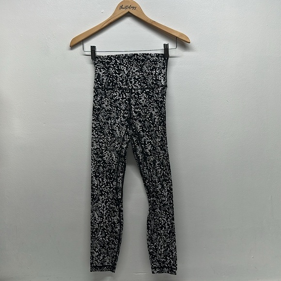 Lululemon Align Pant II Leggings Work Out Pant *25" Chirasu Black White Size 2 - Picture 1 of 6